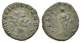 Claudius II (268-270). Radiate (19mm, 3.40g). Rome, AD 269. Radiate head r. R/ Felicitas standing facing, head l., holding cornucopia in l. hand and c...