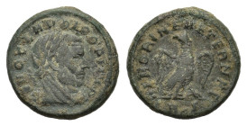 Divus Claudius II (died AD 270). Æ Half Follis (16mm, 2.50g). Rome, 317-8. Laureate and veiled head r. R/ Eagle standing r., head l., with wings sprea...