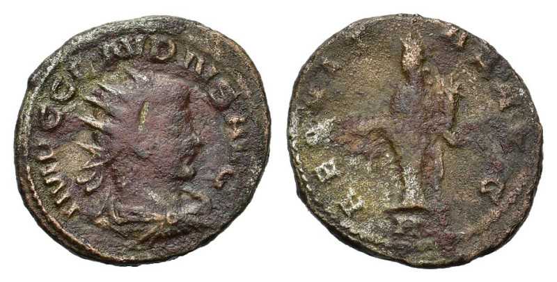 Claudius II (268-270). Radiate (19mm, 3.40g). Antioch, AD 268. Radiate, draped a...