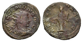 Claudius II (268-270). Radiate (19mm, 3.40g). Antioch, AD 268. Radiate, draped and cuirassed bust r. R/ Aequitas standing facing, head l., holding sca...