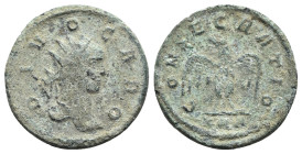 Divus Carus (died AD 283). Radiate (21mm, 3.83g, 12h). Rome. Radiate head r. R/ Eagle standing facing, head l., KAA in exergue. RIC V 47. Good Fine