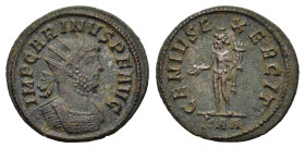 Carinus (283-285). Radiate (22mm, 3.30g). Rome, AD 284. Radiate and cuirassed bust r. R/ Genius standing l., holding patera and cornucopia; KAA. RIC V...