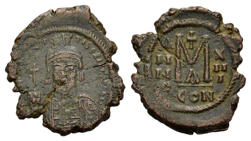Maurice Tiberius (582-602). Æ 40 Nummi (28mm, 11.20g). Constantinople, year 2(58...