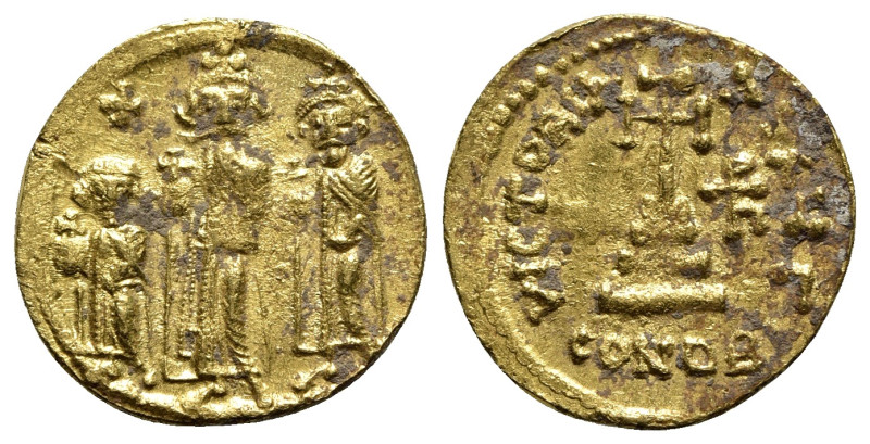 Heraclius (610-641). AV Solidus (20mm, 4.47g, 6h). Constantinople, 638/9-641. He...