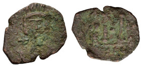 Constantine IV (668-685). Æ 40 Nummi (21mm, 2.30g). Syracuse, 668-674. Helmeted and cuirassed facing bust, holding globus cruciger. R/ Large M; monogr...