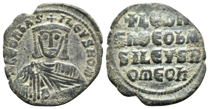 Leo VI (886-912). Æ 40 Nummi (26mm, 7.04g, 6h). Constantinople. Facing bust, wea...