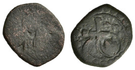 Alexius I (1081-1118). Æ 40 Nummi (23mm, 5.20g). Bust of Christ facing, raising hand and holding Gospels. R/ Cross, with globule and two pellets at ea...