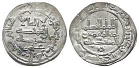 Umayyads of Spain. Al-Hakam II (AH 350-366 / AD 961-976) AR Dirham (24mm, 2.92g). Madinat al-Zahra, dated AH 359 = AD 970. Kalima in three lines, citi...