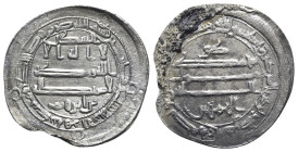 Tahirids, Tahir bin al-Husayn, rebel (AH 205-207 / AD 821-823). AR Dirham (27mm, 2.88g). Madinat Herat mint, AH 206 = AD 822. Kalima in three lines ac...