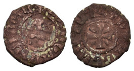 Armenia, Levon III (1301-1307). Æ (18.5mm, 2.70g). Levon seated facing. R/ Cross. Cf. AC 434. Good Fine