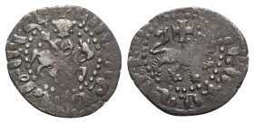 Cilician Armenia, Levon III (1301-1307). AR Tavorkin (20mm, 2.16g, 5h). King on horseback r., holding sceptre. R/ Crowned lion standing r., l. paw rai...