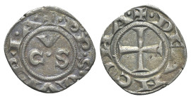 Italy, Ancona, Republic, 13th century. AR Denaro (15.5mm, 0.67g, 9h). CVS. R/ Cross. Biaggi 33. Good VF