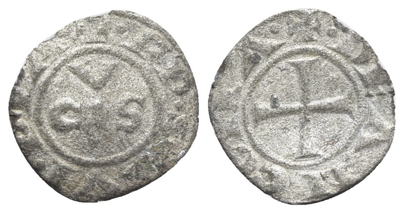 Italy, Ancona, Republic, 13th century. AR Denaro (15mm, 0.50g, 11h). CVS. R/ Cro...