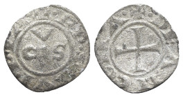 Italy, Ancona, Republic, 13th century. AR Denaro (15mm, 0.50g, 11h). CVS. R/ Cross. Biaggi 33. Slightly wavy, VF