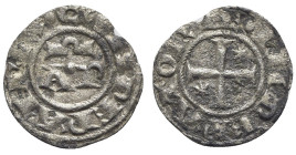 Italy, Brindisi. Enrico VI (1190-1198). BI Denaro (16mm, 0.59g, 11h). AP. R/ Cross. Spahr 30; MIR 256. Near VF