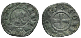 Italy, Brindisi. Corrado I (1250-1254). BI Denaro (16mm, 0.66g, 6h). Rx. R/ Cross. Spahr 153. Wavy flan, near VF