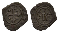 Italy, Brindisi. Carlo I d'Angiò (1266-1282). BI Denaro (13mm, 0.50g). Cross with star in each quarter. R/ Large K. MIR 356. VF