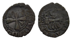 Italy, Papal States. Rome, Senate, 1184-1347. BI Denaro Provisino (13mm, 0.50g). Comb; above, star-S-crescent. R/ Cross. Berman 155. Near VF