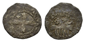 Italy, Papal States. Rome, Senate, c. 14th-15th century. BI Denaro Provisino (13.5mm, 0.50g). Comb; S above. R/ Cross; star in fourth quarter. CNI 382...