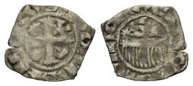 Italy, Papal States. Rome, Senate, 14th-15th century. BI Denaro Provisino (16mm, 0.75g). Comb; star-S-crescent R/ Cross. Biaggi 2119. VF