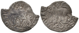 Italy, Roma. Senato Romano, 1184-1347. AR Grosso (14mm, 0.61g). Roma seated facing. R/ Lion standing l., head facing; cross above. MIR 147/2. Rare, Fl...