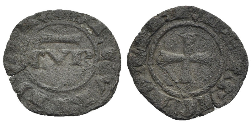 Italy, Sicily, Messina. Corrado II (1254-1258). BI Denaro (15.5mm, 0.68g). CVR /...