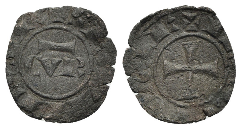 Italy, Sicily, Messina. Corrado II (1254-1258). BI Denaro (15mm, 0.48g). CVR / C...