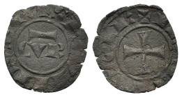 Italy, Sicily, Messina. Corrado II (1254-1258). BI Denaro (15mm, 0.48g). CVR / Cross. Spahr 173. Wavy flan, near VF