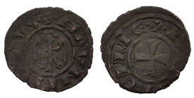 Italy, Sicily, Messina. Manfredi (1258-1266). BI Denaro (16mm, 0.67g). Eagle facing, head l. R/ Cross. Spahr 196. VF