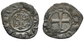 Italy, Sicily, Messina. Manfredi (1258-1266). BI Denaro (15mm, 0.70g). Eagle facing, head l. R/ Cross. Spahr 196. Near VF