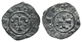 Italy, Sicily, Messina. Manfredi (1258-1266). BI Denaro (16mm, 0.66g). Tau. R/ Cross. Spahr 211; MIR 140. VF