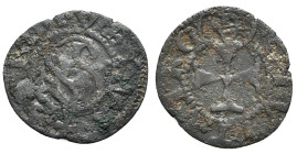 Italy, Siena. Republic, 1369-1799. BI Quattrino (16.5mm, 0.73g). Large S. R/ Cross. Biaggi 2550. Good Fine