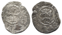 Italy, Viterbo. Sede Vacante (1268-1271). BI Denaro Paparino (16mm, 0.38g). Crossed keys. R/ Cross. MIR 132. Good Fine