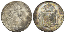 Bolivia, Carlos IV (1788-1808). 8 Reales 1793 (41mm, 26.65g). KM 73. VF