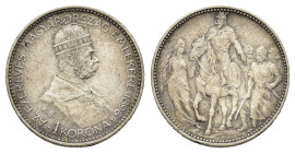 Hungary, Franz Joseph I (1848-1916). 1 Korona 1896 (23mm, 5.00g). KM 487. VF