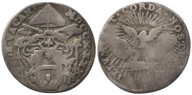 Italy, Papal States. Roma, Sede Vacante, 1740. AR Grosso (18.5mm, 0.95g). Papal arms. R/ Dove in rays. Berman 2719. Good Fine