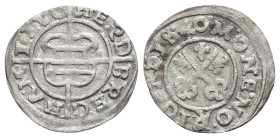 Livonia, Herman von Bruggeney (1535-1547). BI Schilling 1537, Riga (19mm, 0.86g). Arms. R/ Crossed keys. WCC MB28. VF