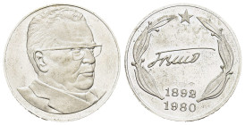Yugoslavia, Medal 1980 (32mm, 15.00g). Portrait of Josip Broz Tito. Good VF