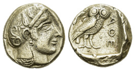 Athens, c. 337-294 BC. Replica of AR Tetradrachm (21mm, 8.20g). Head of Athena r., wearing crested Attic helmet. R/ Owl standing r.; olive sprig and c...