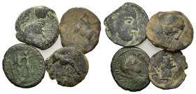 Mixed lot of 4 Greek and Roman Provincial Æ coins, to be catalog. Lot sold as is, no return