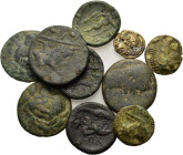 Mixed lot of 10 Greek, Roman Provincial and Roman Republican Æ coins, to be catalog. Lot sold as is, no return