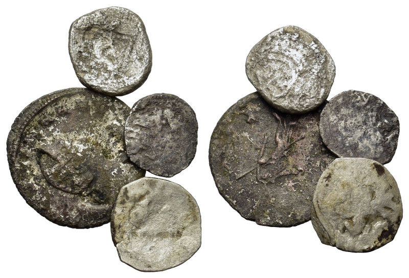 Mixed lot of 4 Greek and Roman Imperial AR coins, to be catalog. Lot sold as is,...