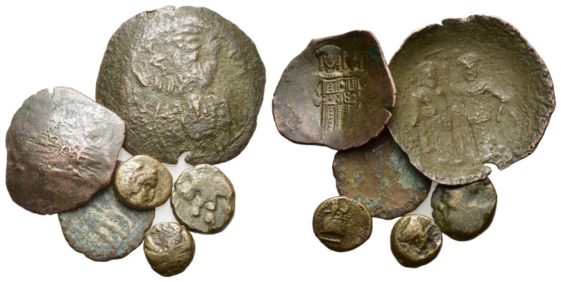 Mixed lot of 6 Greek and Byzantine Æ coins, to be catalog. Lot sold as is, no re...