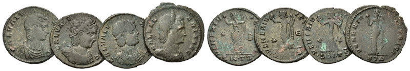 Lot of 4 Roman Imperial Æ Folles, to be catalog. Lot sold as is, no return