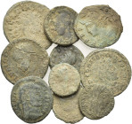 Lot of 10 Late Roman Imperial Æ coins, to be catalog. Lot sold as is, no return