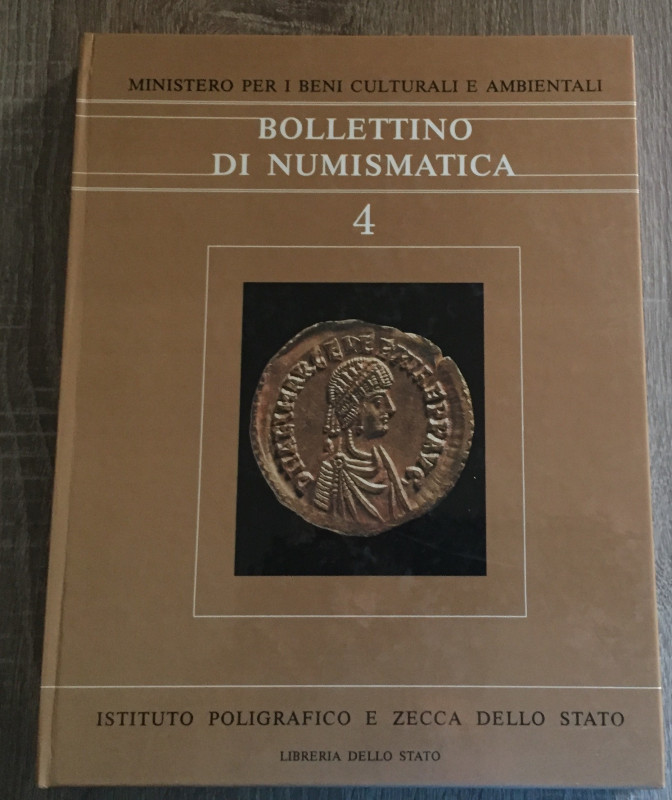 AA.VV. Bollettino di Numismatica N.4, Serie I. 1985. Ministero per i Beni Cultur...