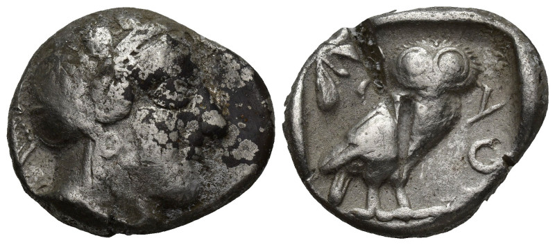 Attica. Athens circa 454-404 BC. Tetradrachm AR (21mm, 16.9 g). Head of Athena r...