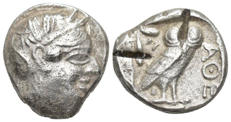 Attica. Athens circa 454-404 BC. Tetradrachm AR (22mm, 16 g). Head of Athena rig...