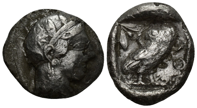 ATTICA Tetradrachm, about 530-500 BC. AR (24mm, 12.6 g). Head of Athena r., wear...