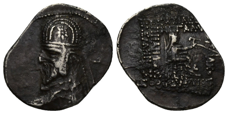 KINGS OF PARTHIA. Gotarzes I (91-87 BC). AR Drachm. (21mm, 3.6 g) Rhagai. Obv: D...